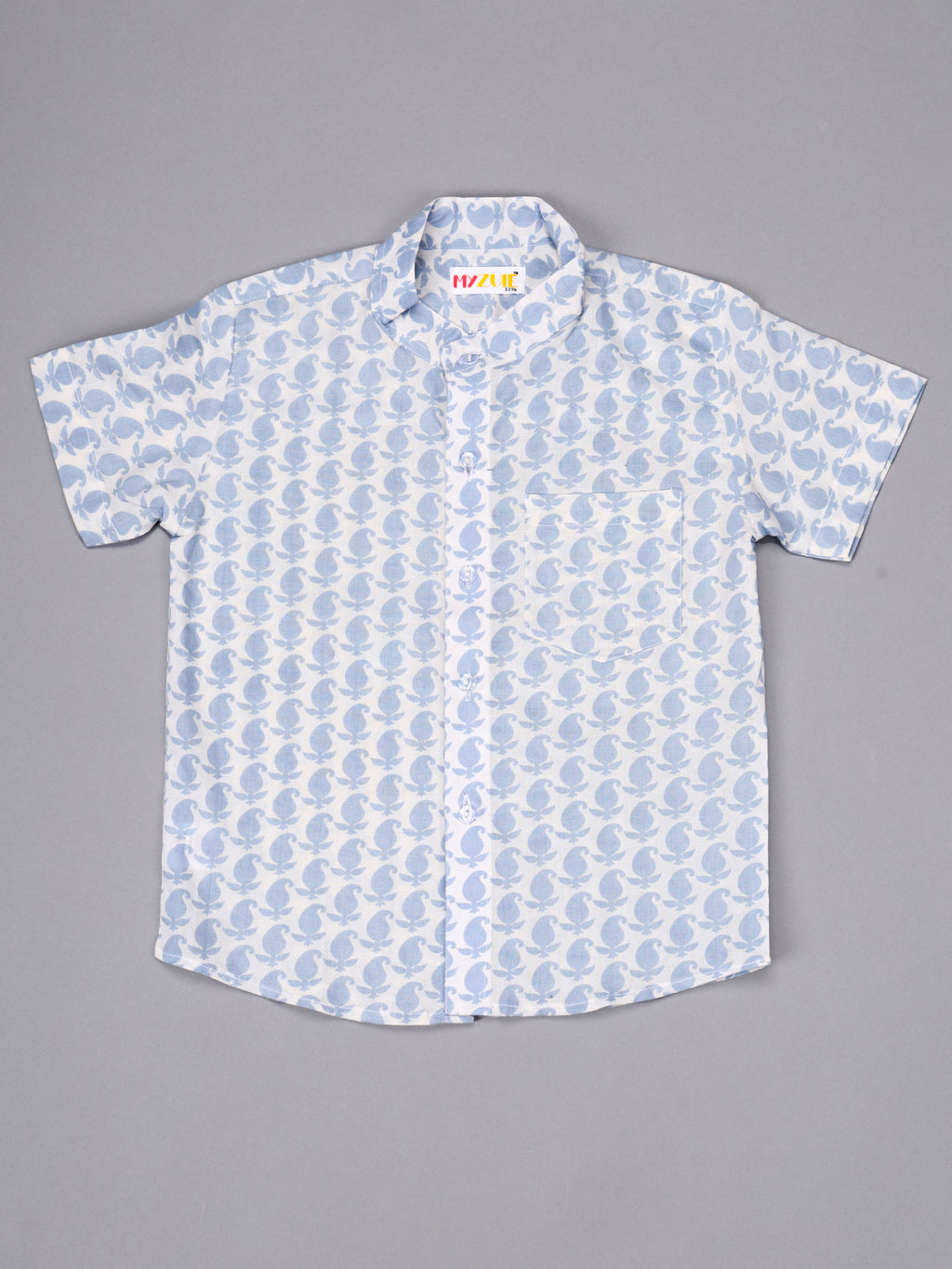 Baby Blue Paisley Kids Shorts Set