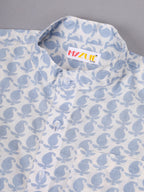 Baby Blue Paisley Kids Shorts Set