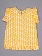 Yellow Paisley Girls Shorts Set