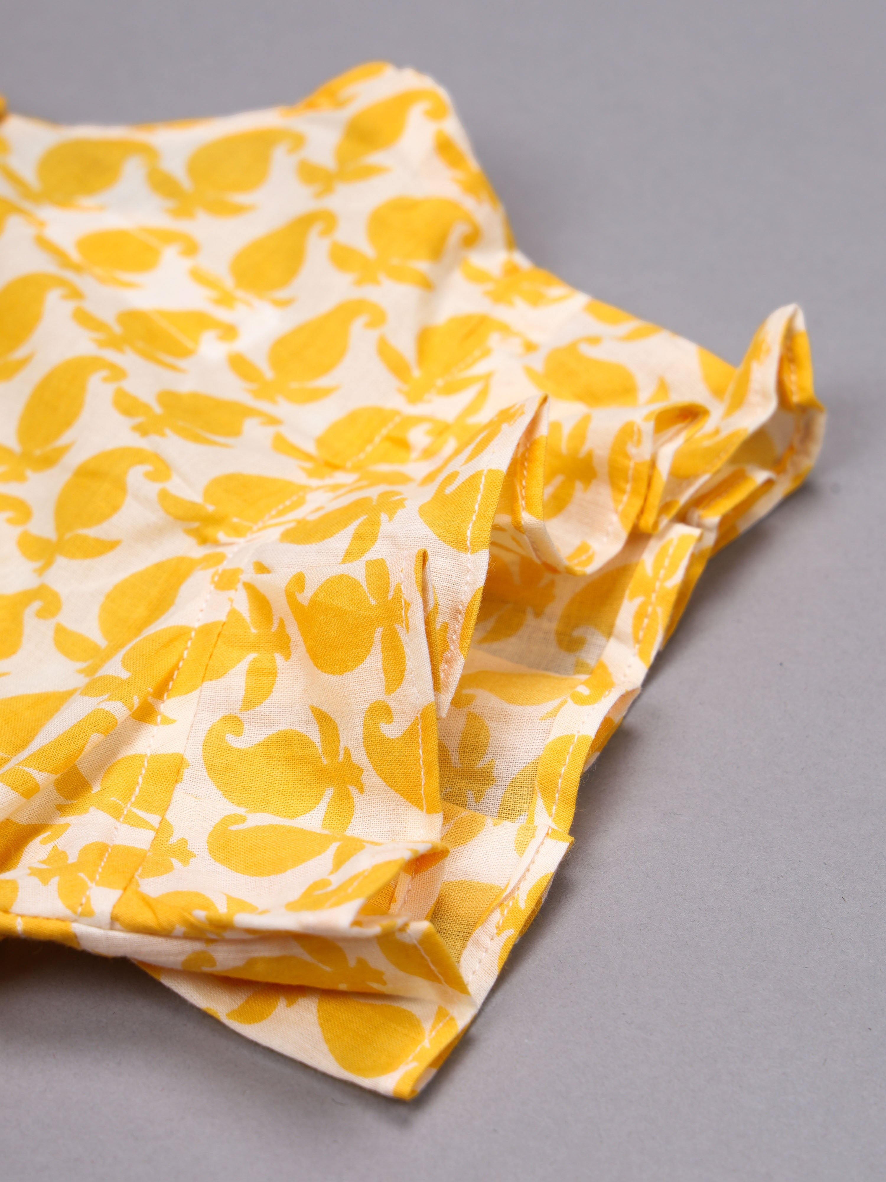 Yellow Paisley Girls Shorts Set