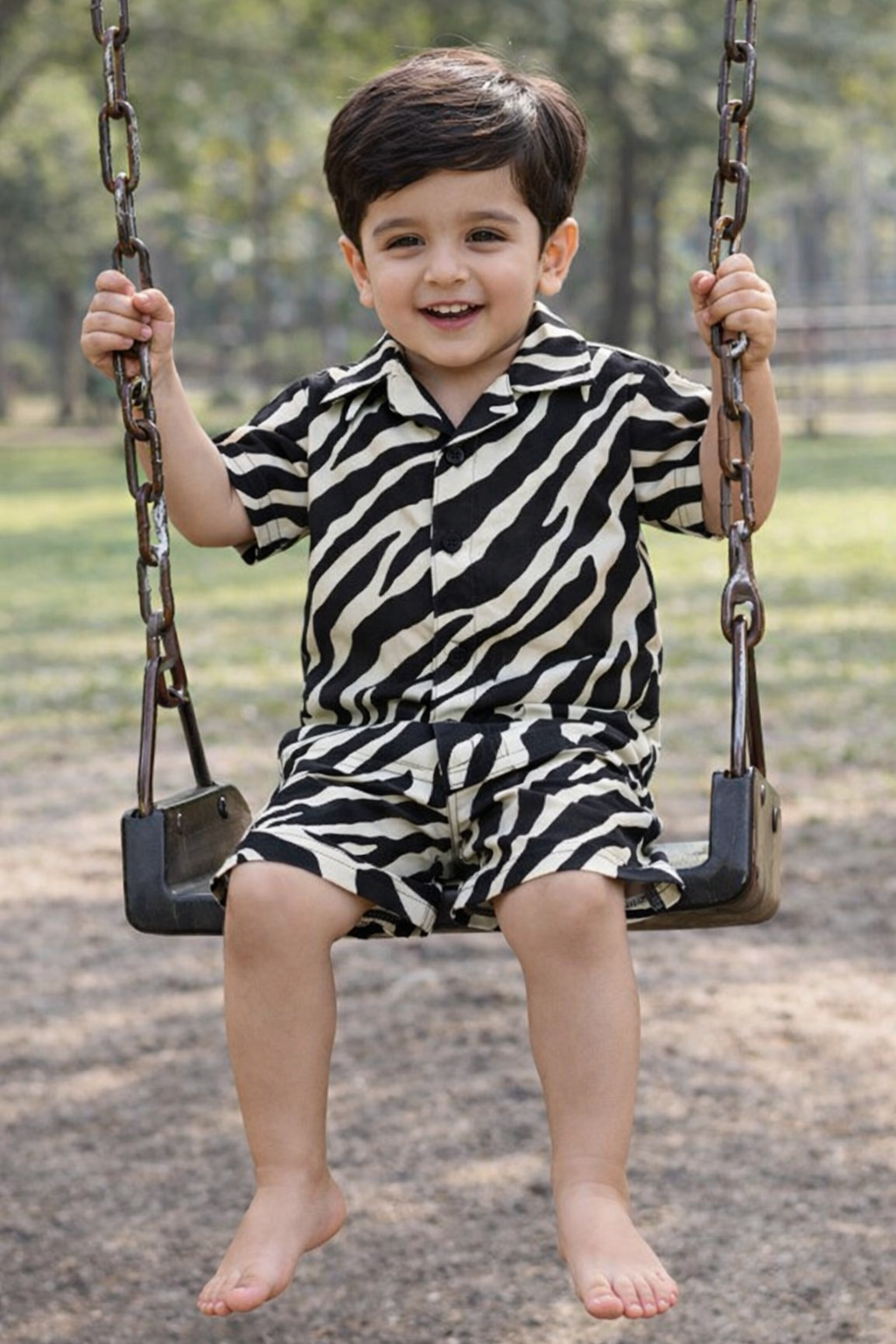 Zebra Stripes Kids Shorts Set