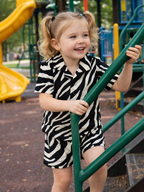 Zebra Stripes Kids Shorts Set