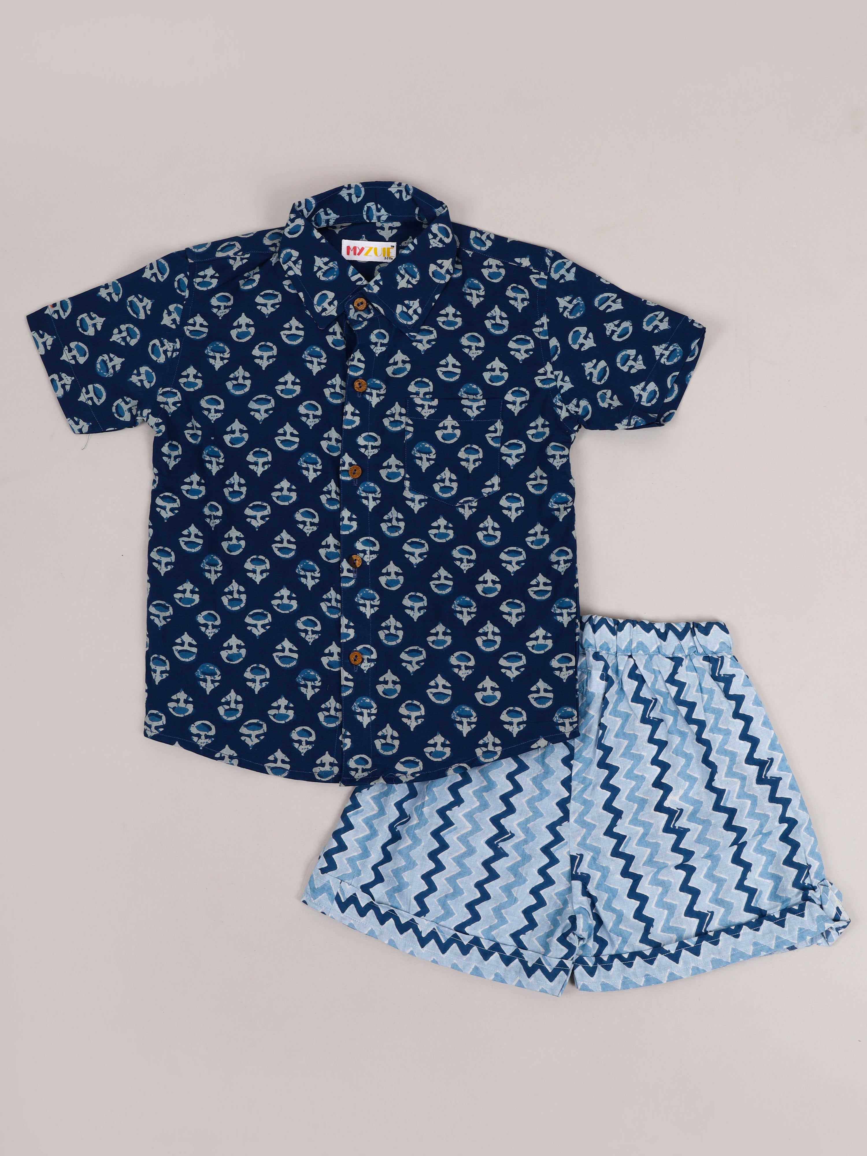 Boys Indigo Shorts Set