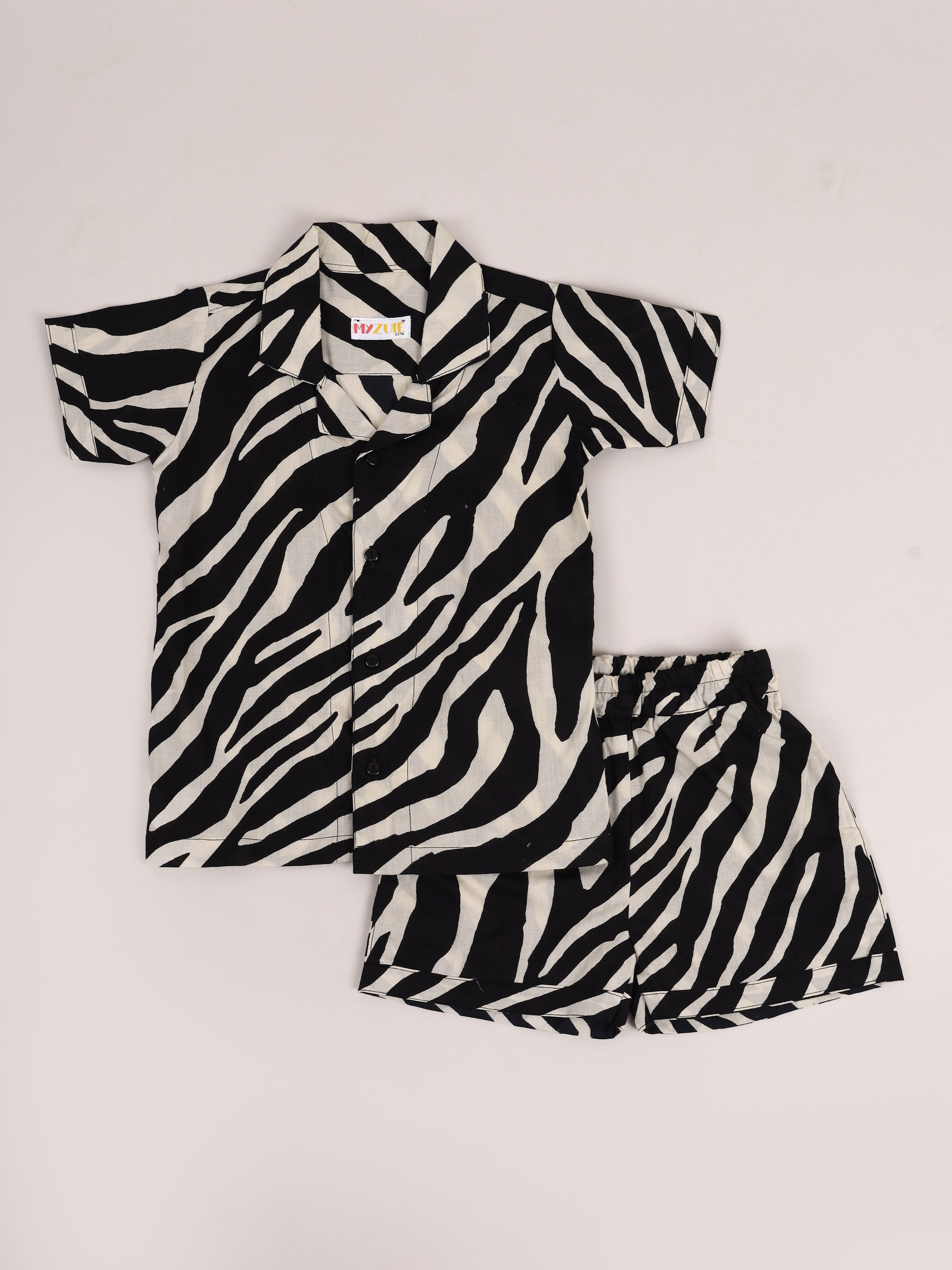 Zebra Stripes Kids Shorts Set