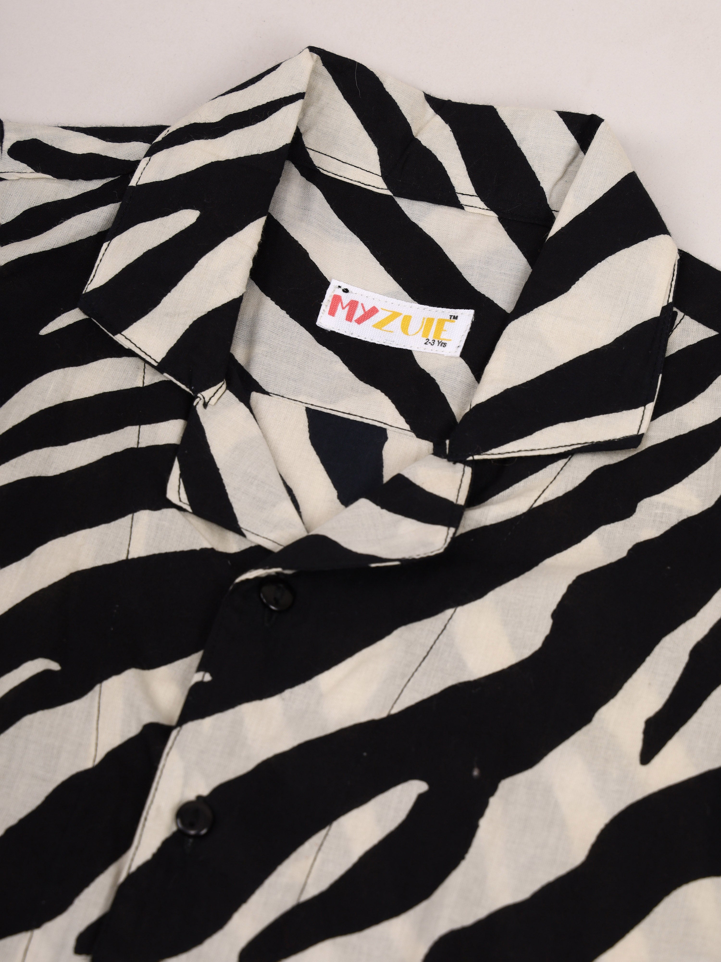 Zebra Stripes Kids Shorts Set