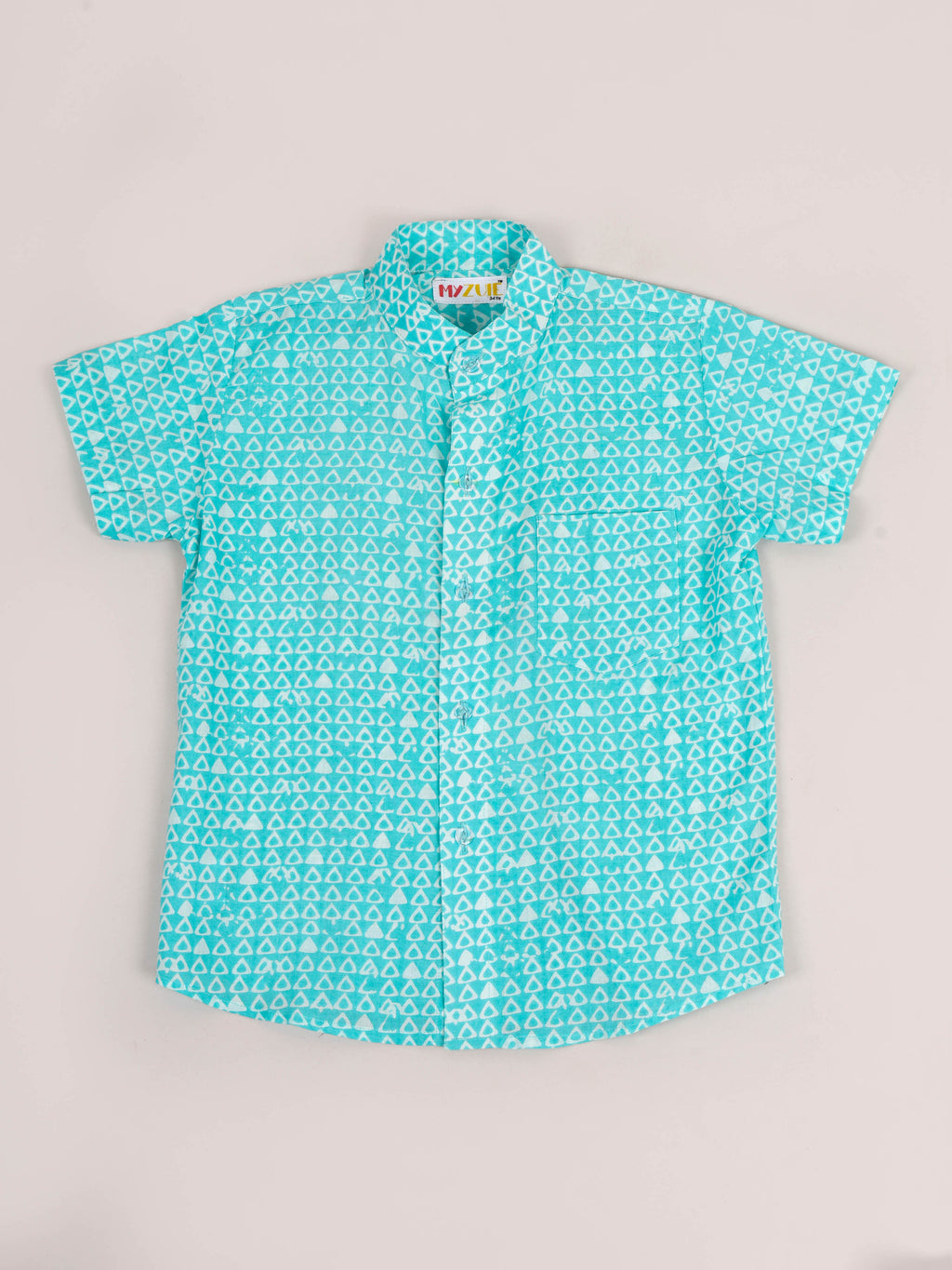 Blue Triangles Kids Shorts Set