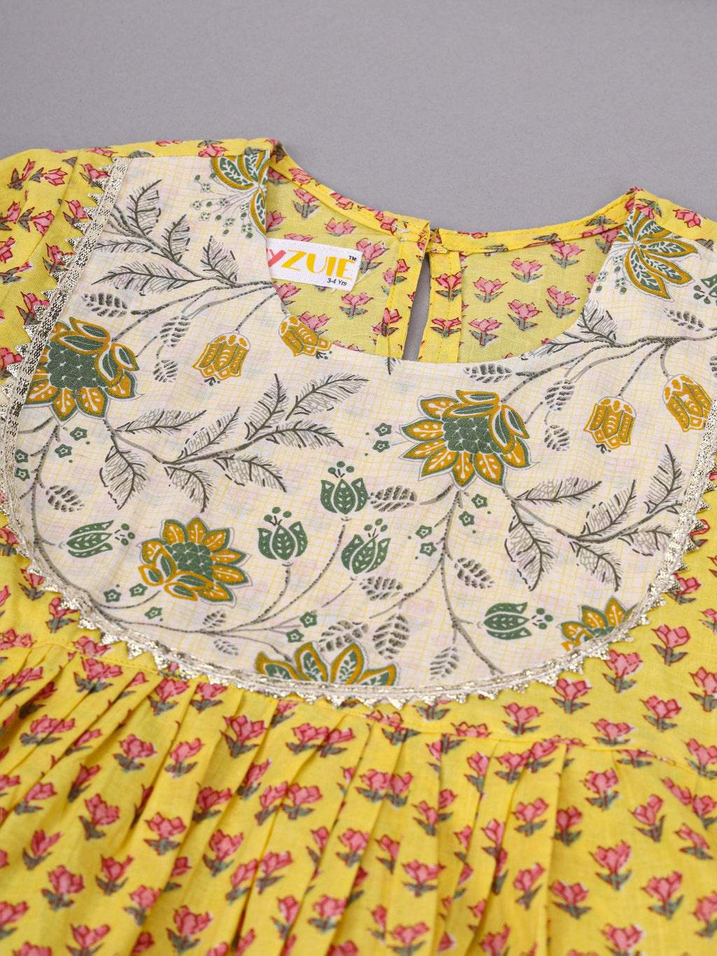 Girls Yellow Tulip Kurta Culottes Set
