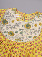 Girls Yellow Tulip Kurta Culottes Set