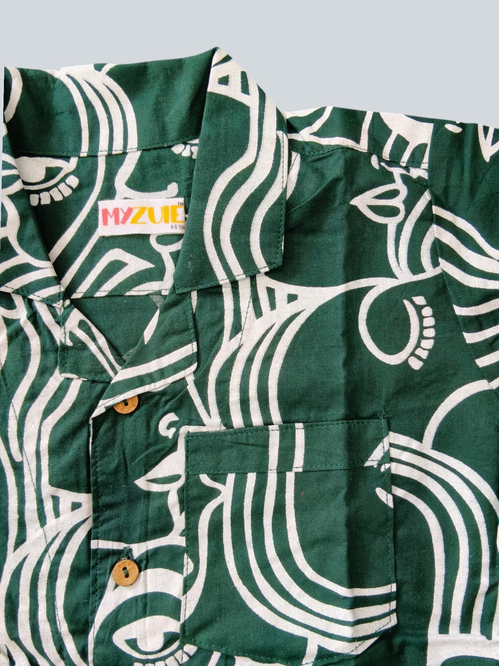 Green Faces Kids Shorts Set