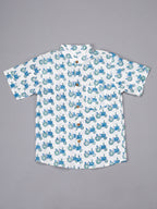 Blue Tractor Block Print Kids Shorts Set