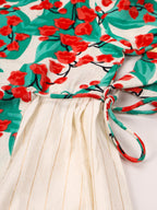 Girls Red Floral Kurta Sharara Set
