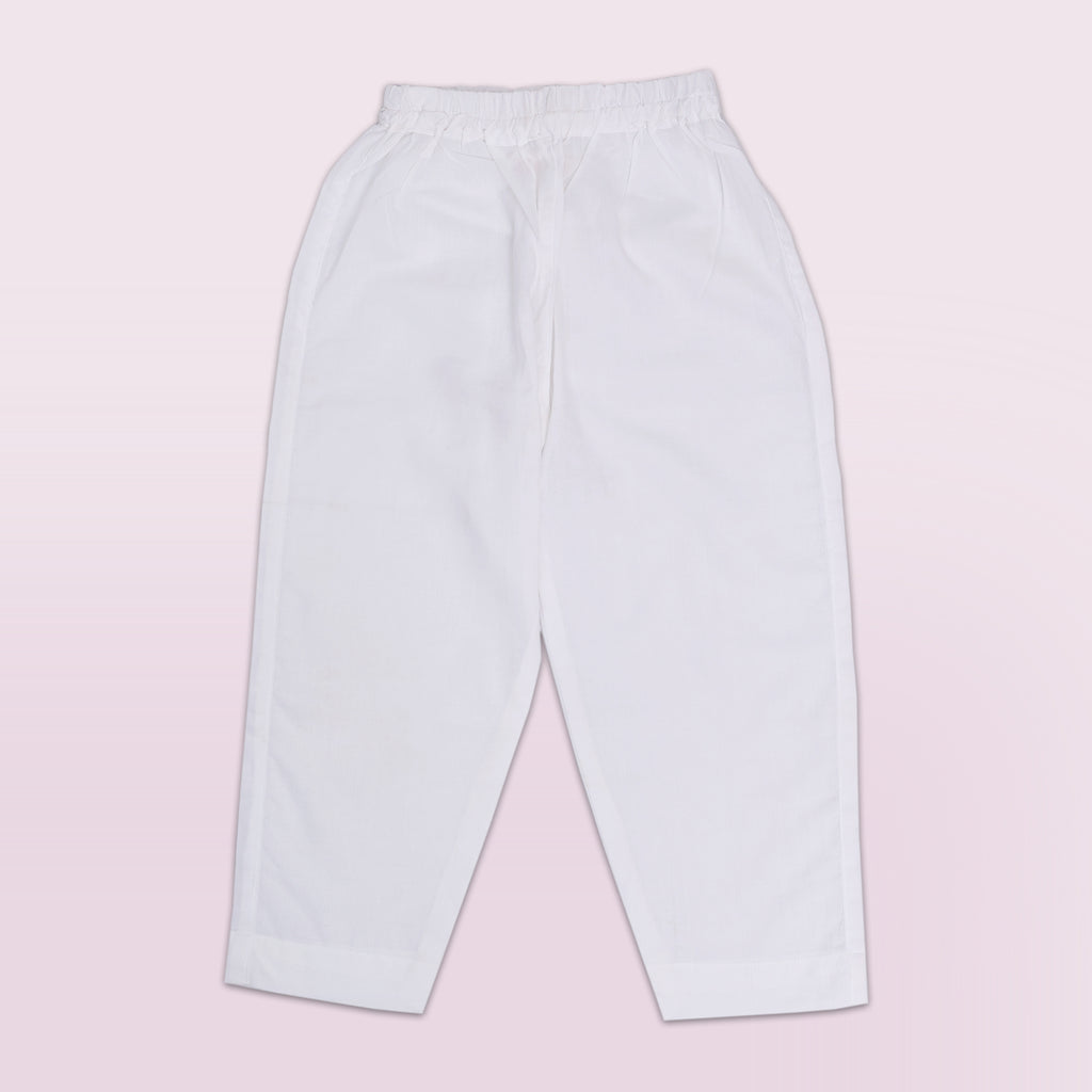 Boys White Blue Pink Elephant Kurta Set