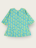 Girls Aqua Marigold Knife Pleated Dress