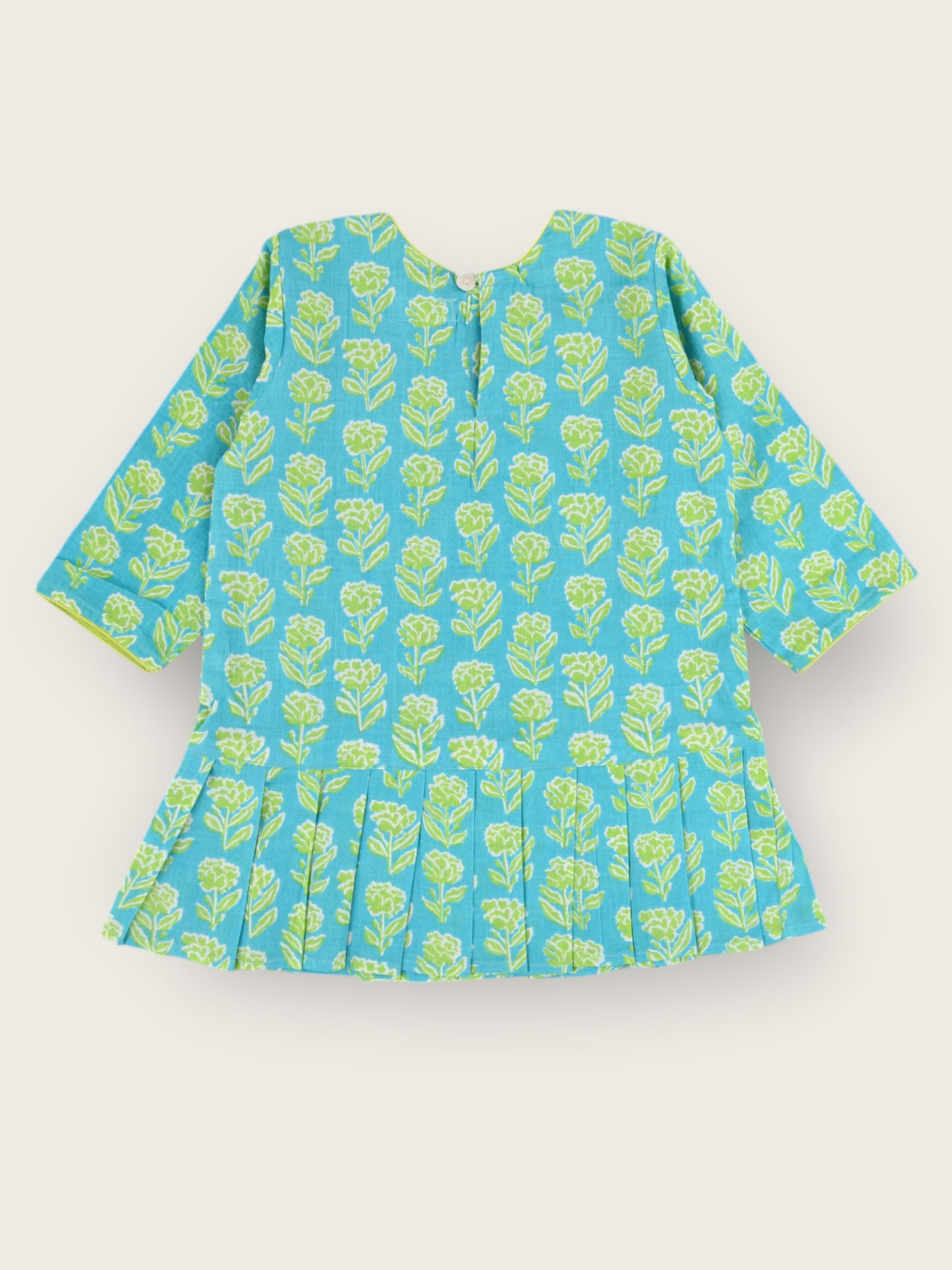 Girls Aqua Marigold Knife Pleated Dress