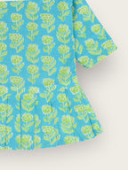 Girls Aqua Marigold Knife Pleated Dress