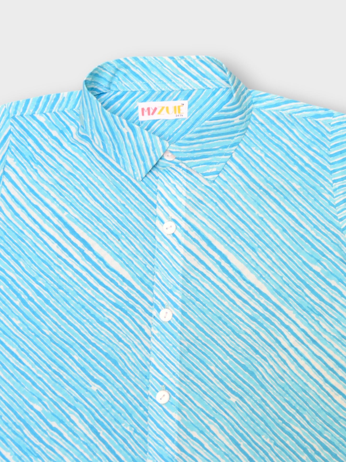 Boys Blue Leheriya Half Sleeves Spread Collar Shirt