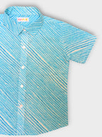 Boys Blue Leheriya Half Sleeves Spread Collar Shirt