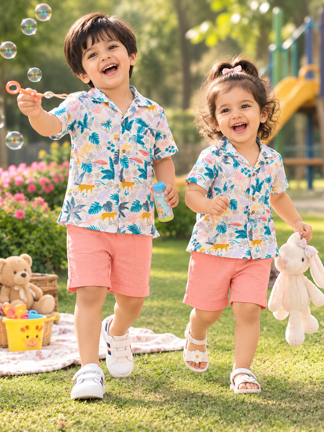 Leopard Kids Shorts Set