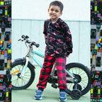 Kids Black Candycane Night Suit