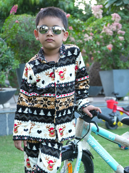 Kids Rudolph Fleece Winter Nightset