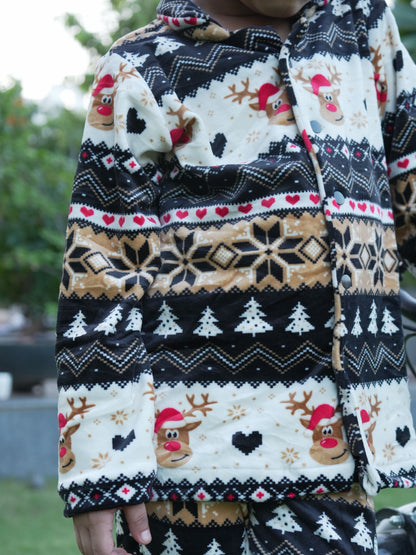 Kids Rudolph Fleece Winter Nightset