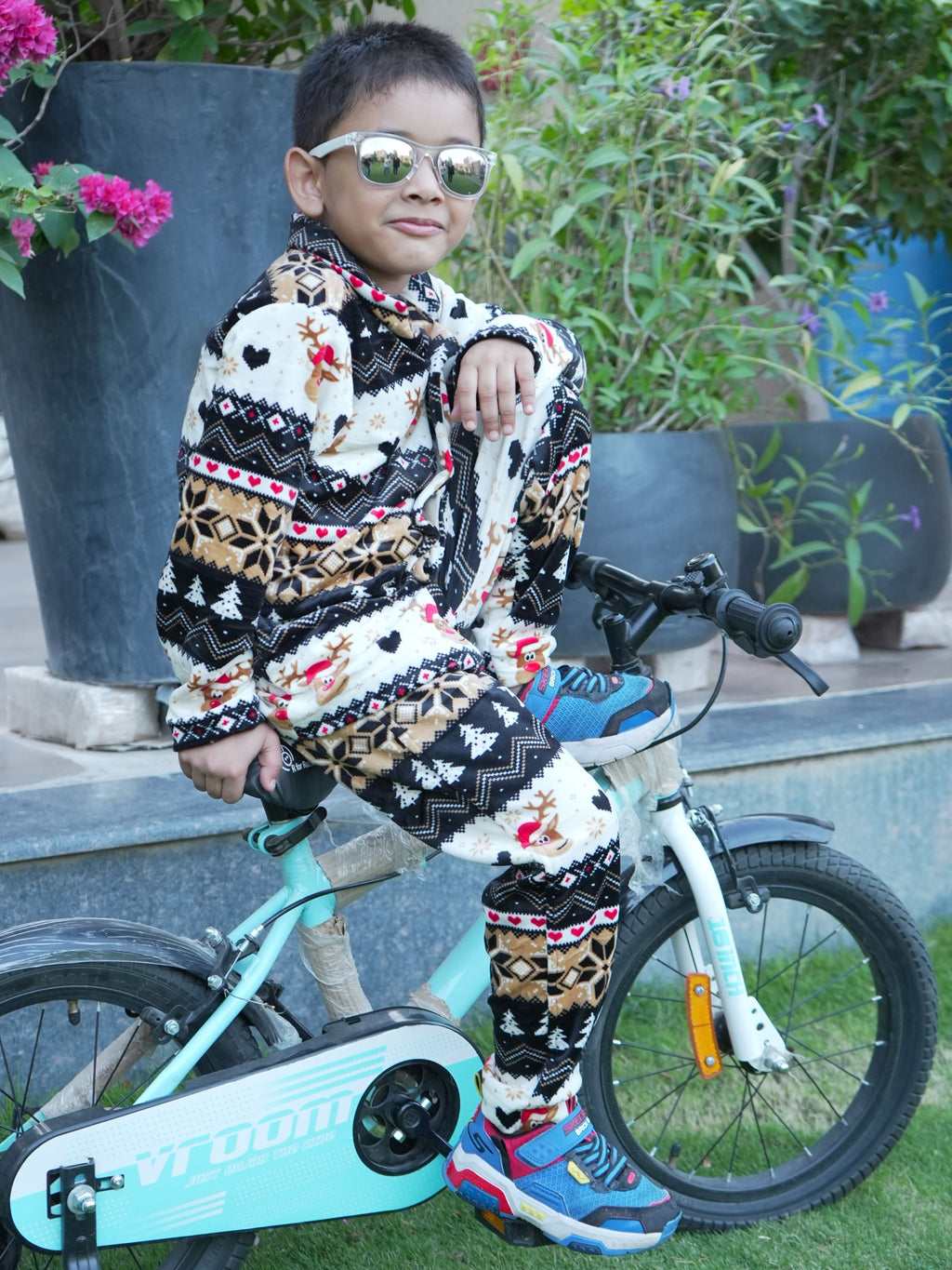 Kids Rudolph Fleece Winter Nightset