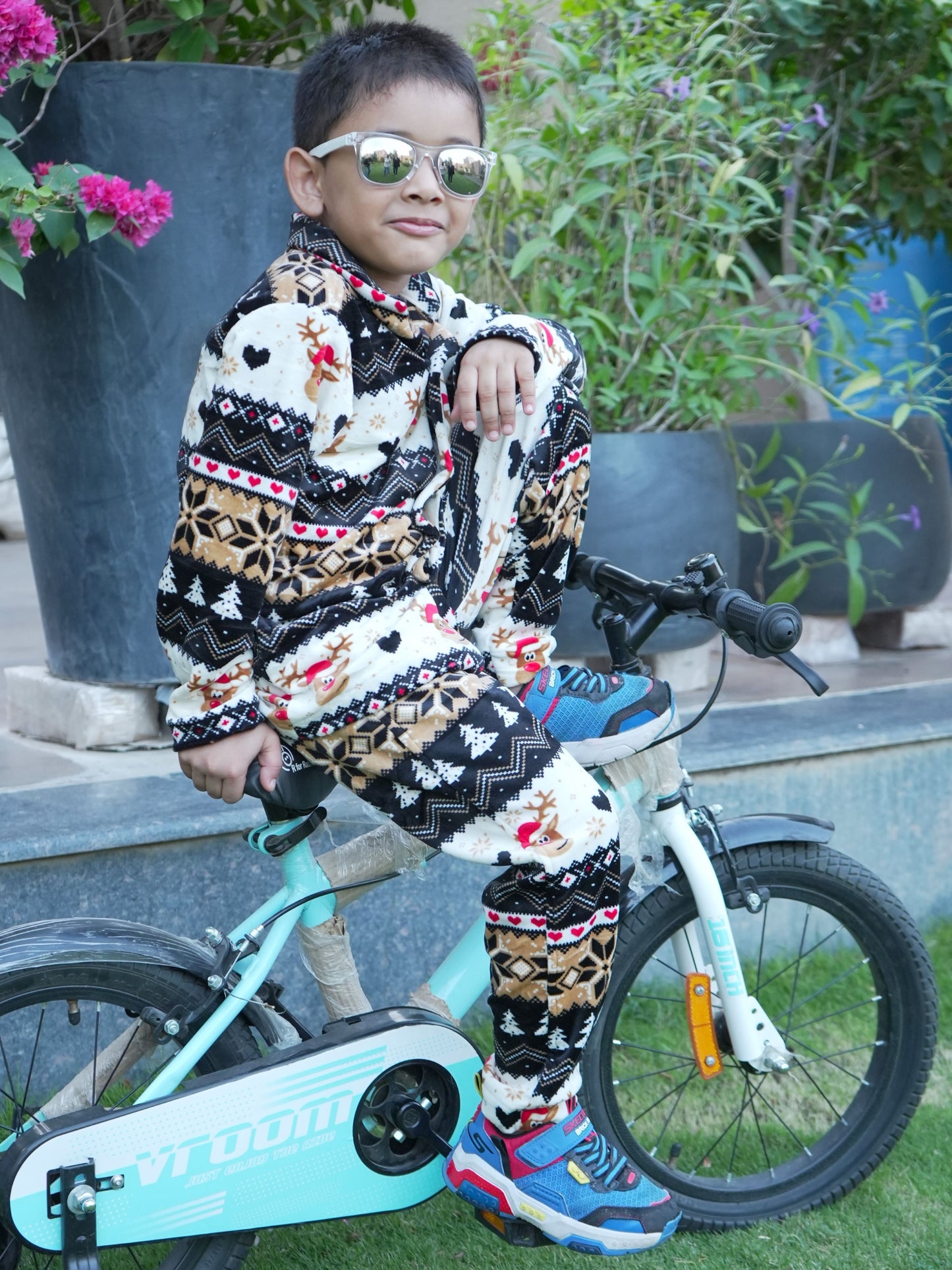 Kids Rudolph Fleece Winter Nightset