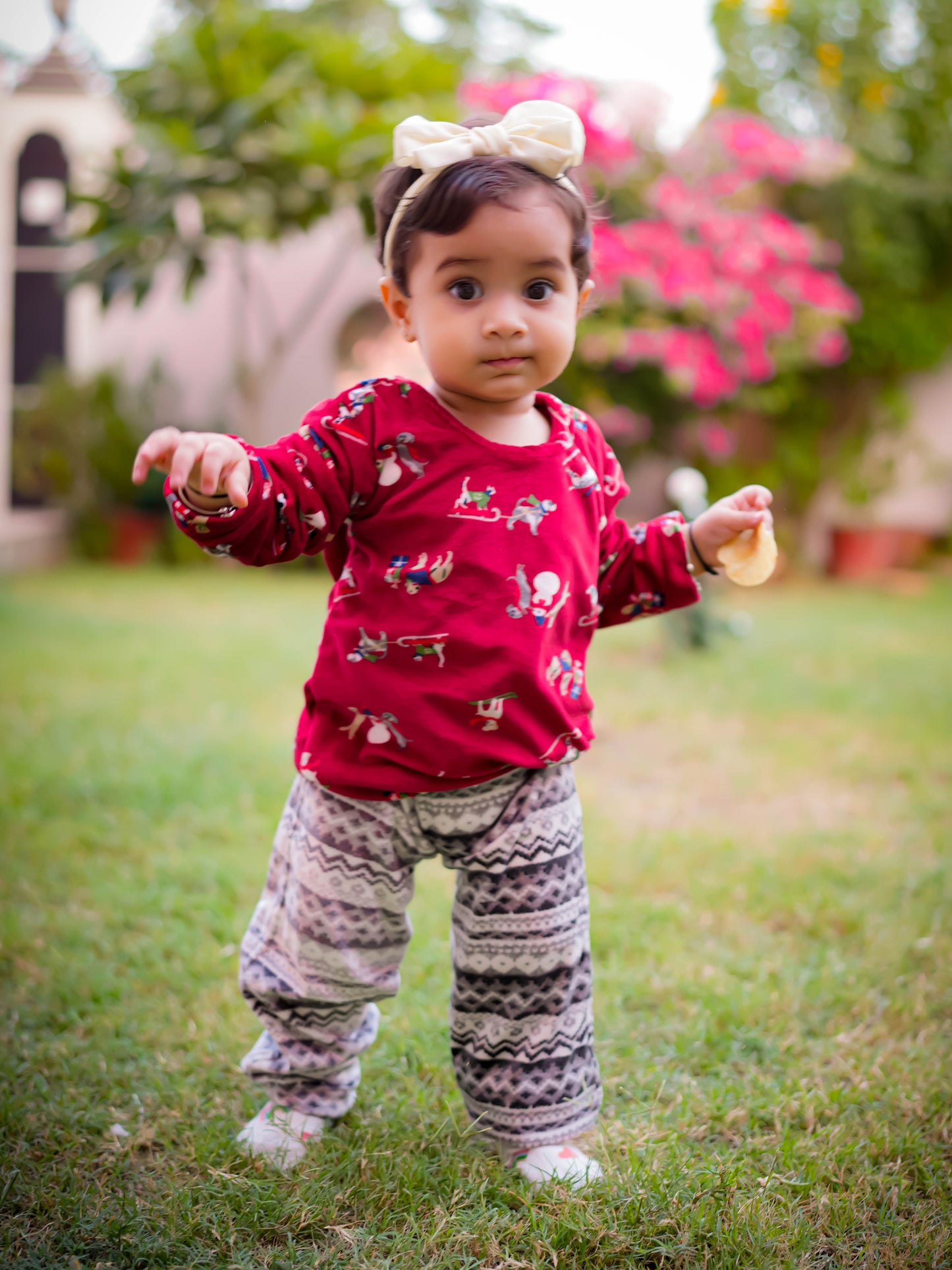 Kids Maroon Doggie Fleece Night Suit