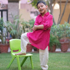 Boys Pink Kantha Pathani Set