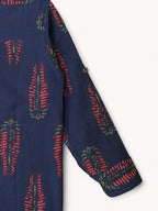 Boys Deep Blue Salvia Full Sleeves Mandarin Collar Shirt