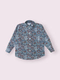 Boys Elephant Kantha Full Sleeves Spread Collar Shirt