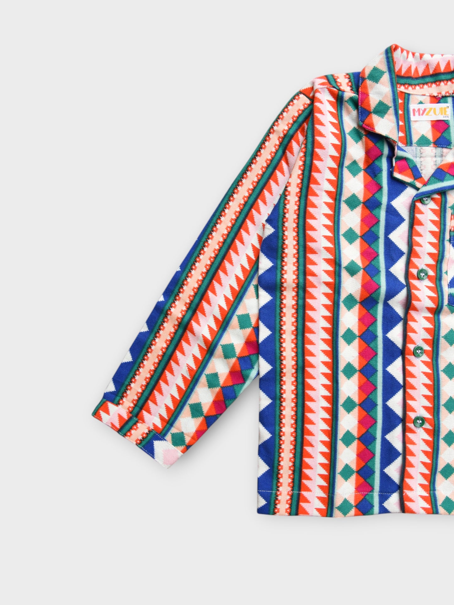 Kids Multicolour Abstract Flannel Night Suit