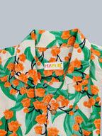Orange Floral Flex Kids Shorts Set