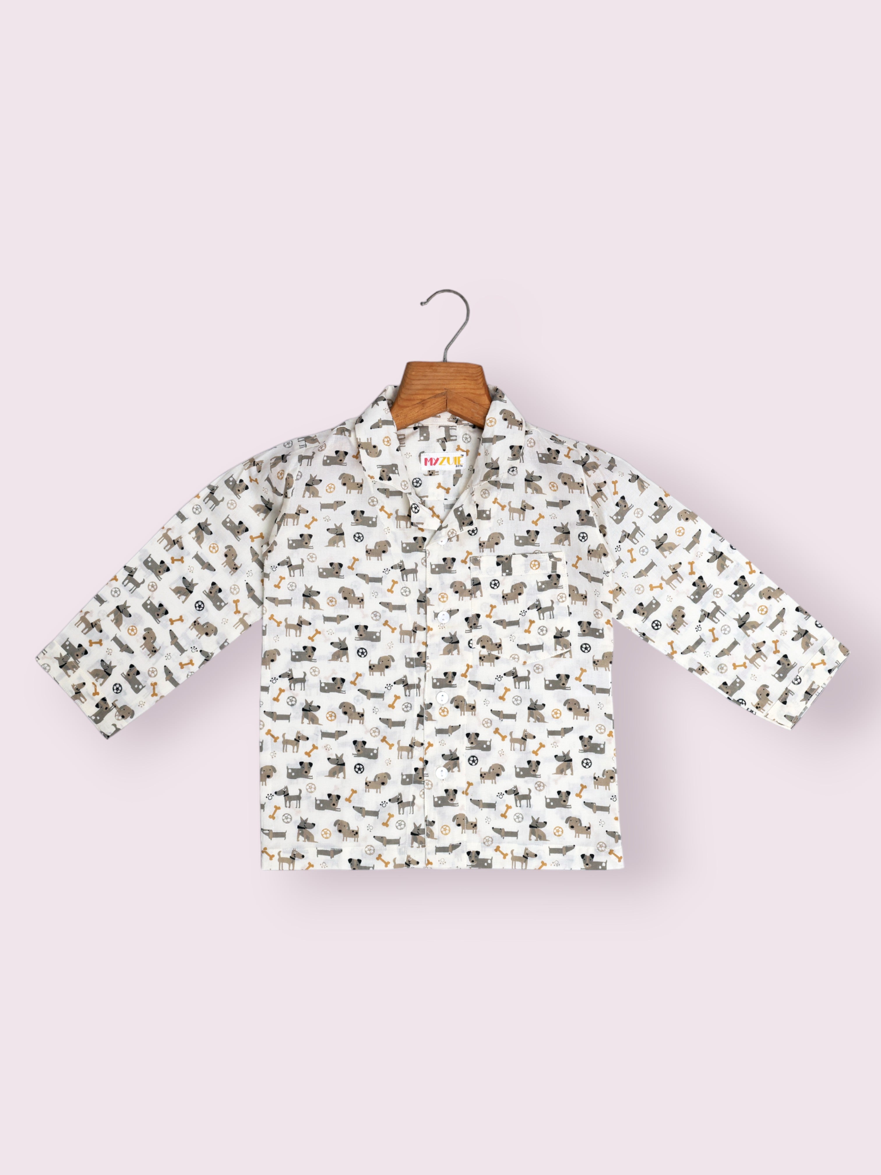 Kids Brown Doggie Night Suit