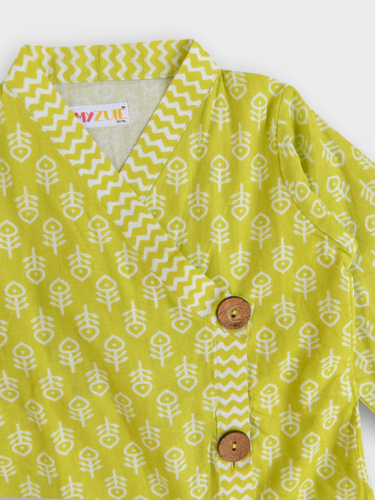Girls Lime Kimono Dress