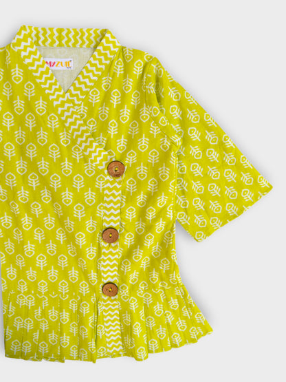 Girls Lime Kimono Dress