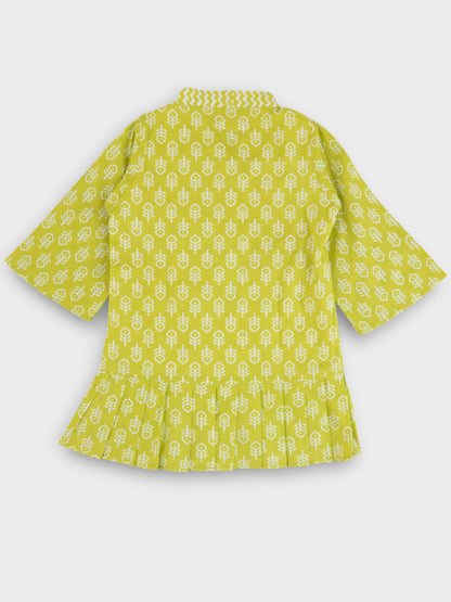 Girls Lime Kimono Dress