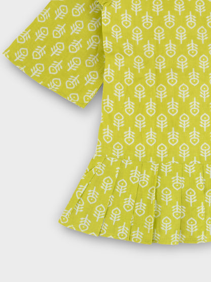 Girls Lime Kimono Dress