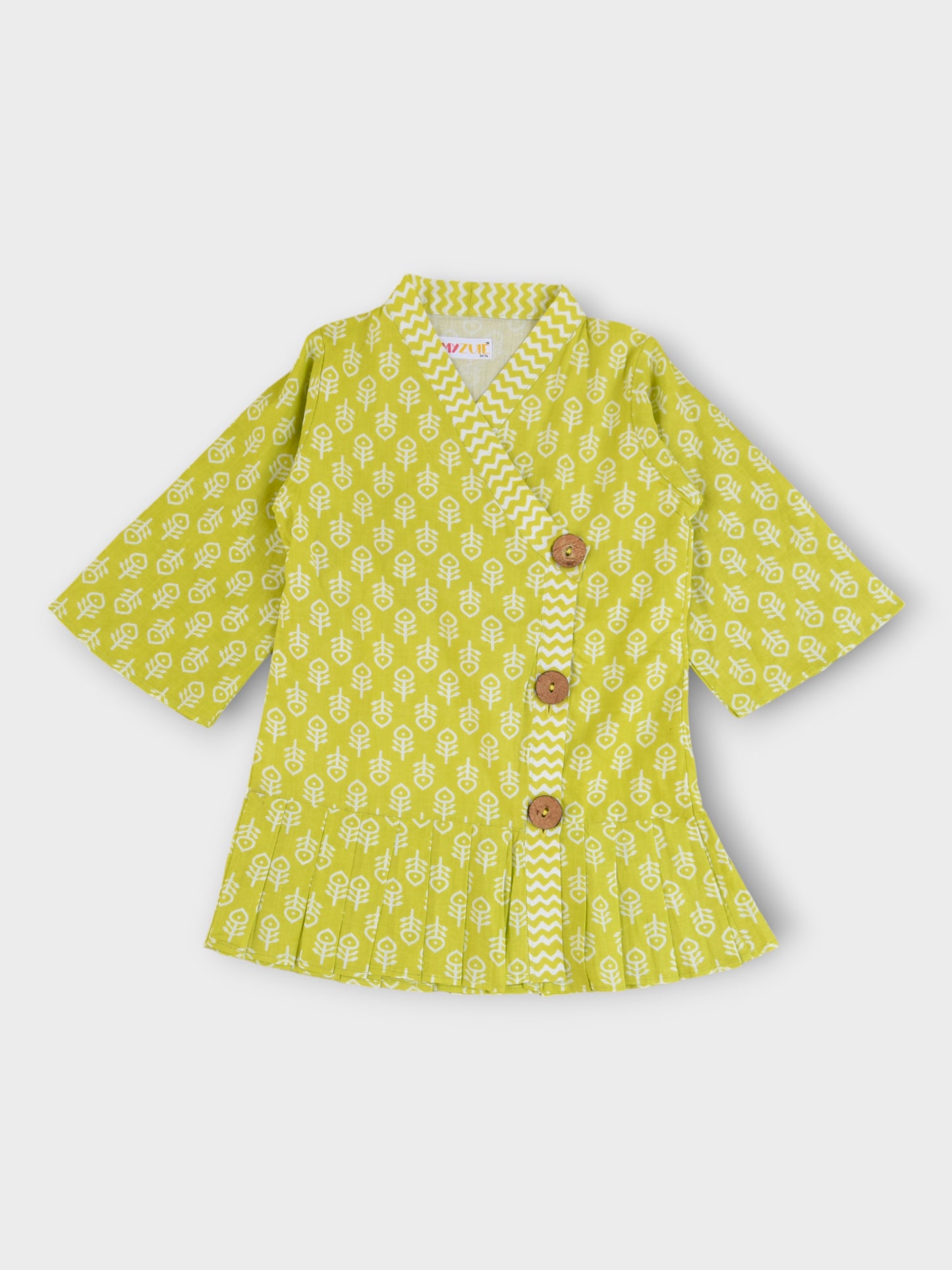 Girls Lime Kimono Dress