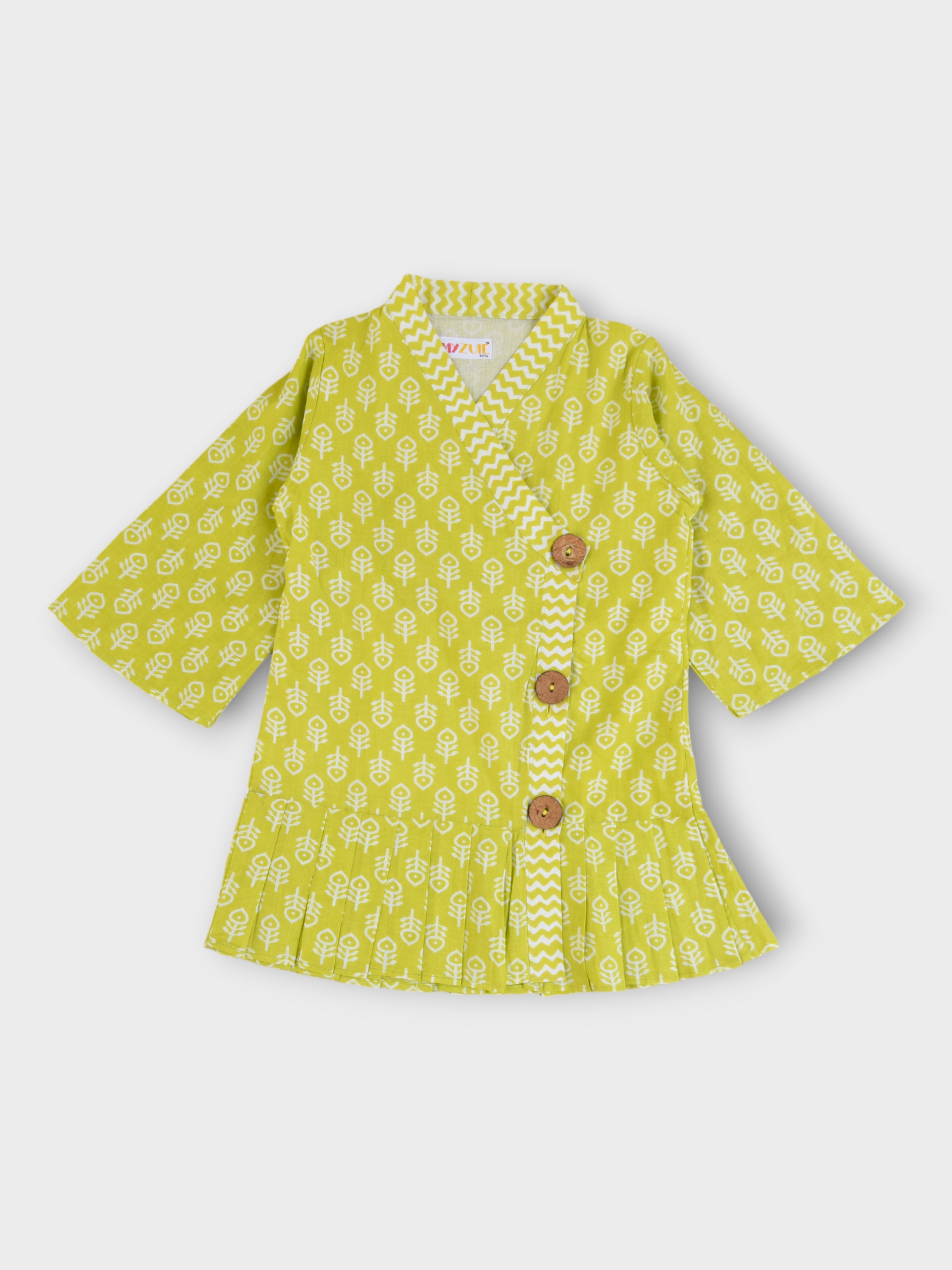 Girls Lime Kimono Dress