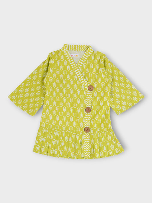 Girls Lime Kimono Dress