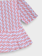 Girls Peach Creeper Full Sleeves Knife Pleated Dress