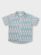 Boys Pineapple Half Sleeves Spread Collar Shirt
