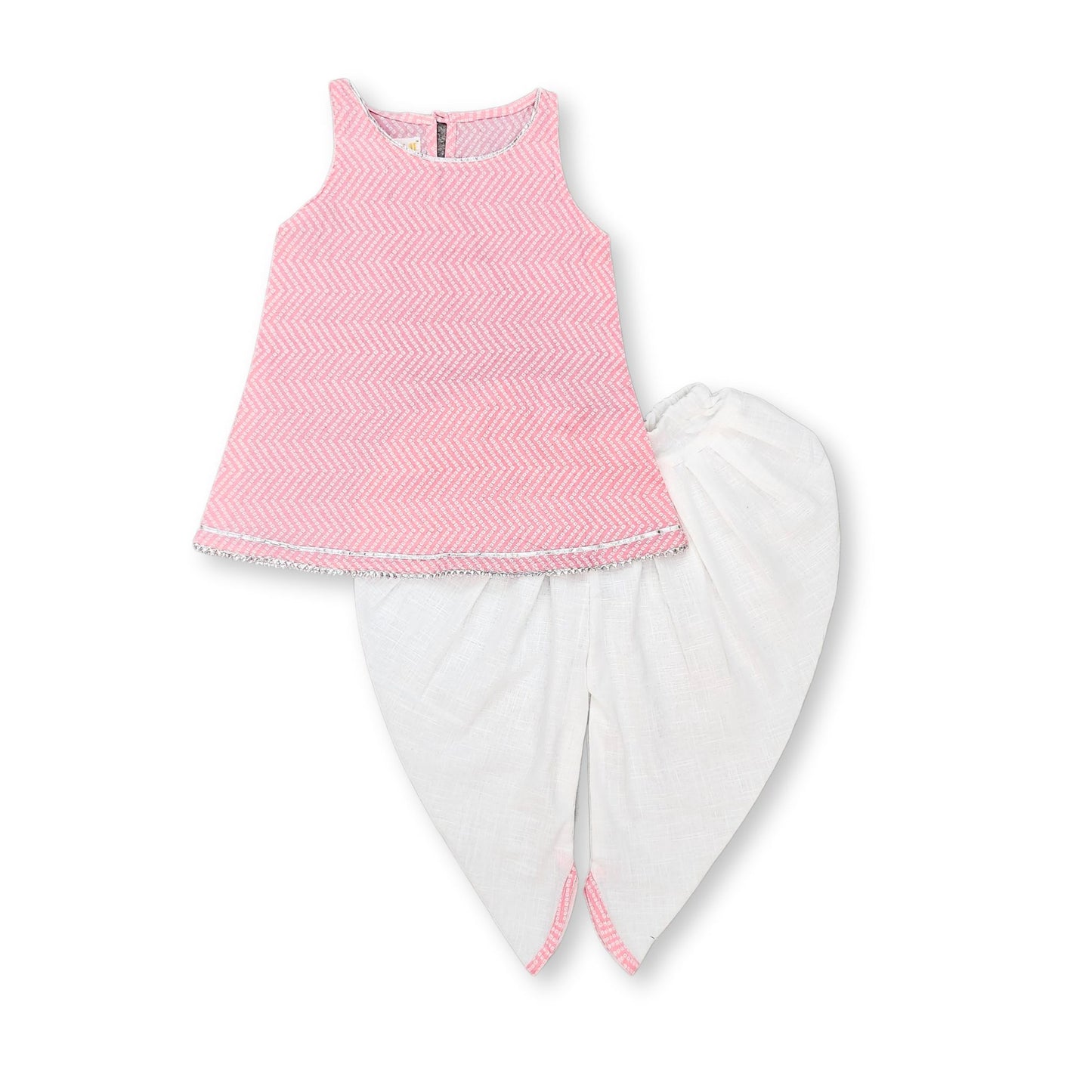 Girls Baby Pink Kurta Dhoti Set