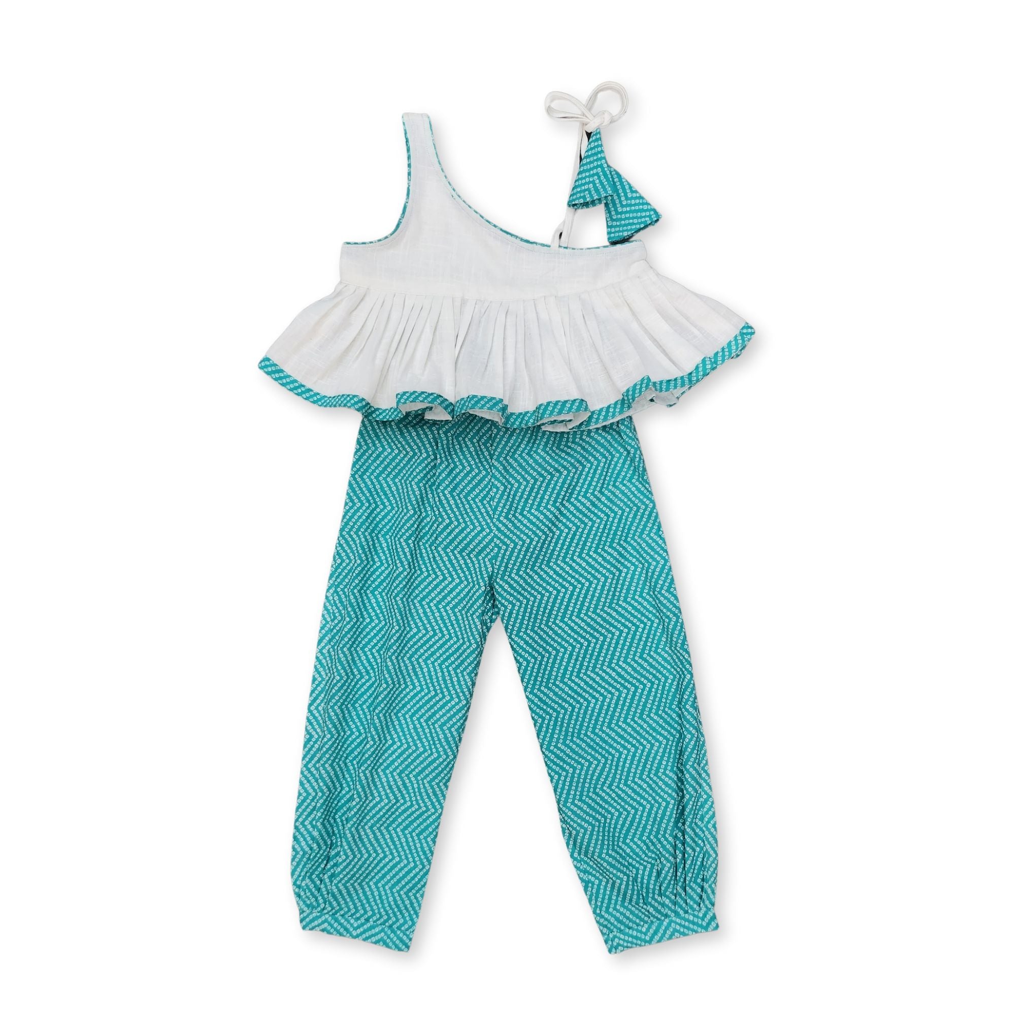 Girls Teal Afghani Pants Set