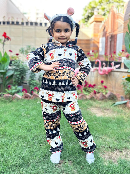 Kids Rudolph Fleece Winter Nightset