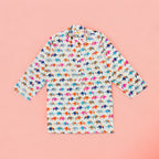 Boys White Blue Pink Elephant Kurta Set