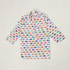 Boys White Blue Pink Elephant Kurta Set