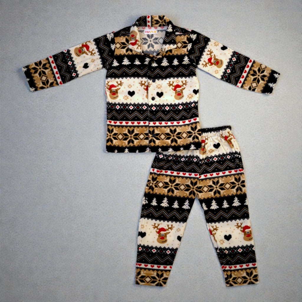 Kids Rudolph Fleece Winter Nightset