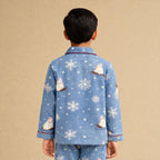 Kids Blue Polar Bear Flannel Night Suit